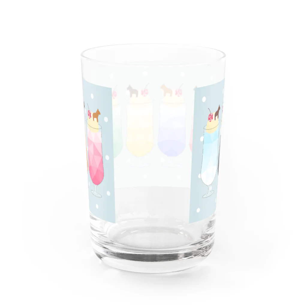 ぱからたからの枠色クリームソーダ Water Glass :back