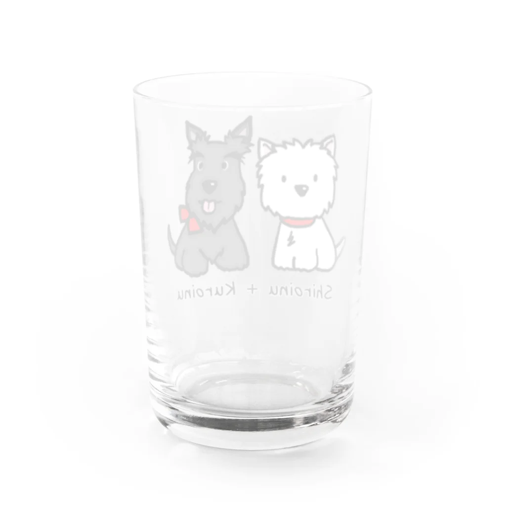 Kizplanning 「Sylph&Devil's」のしろいぬルッチー＋くろいぬリア Water Glass :back