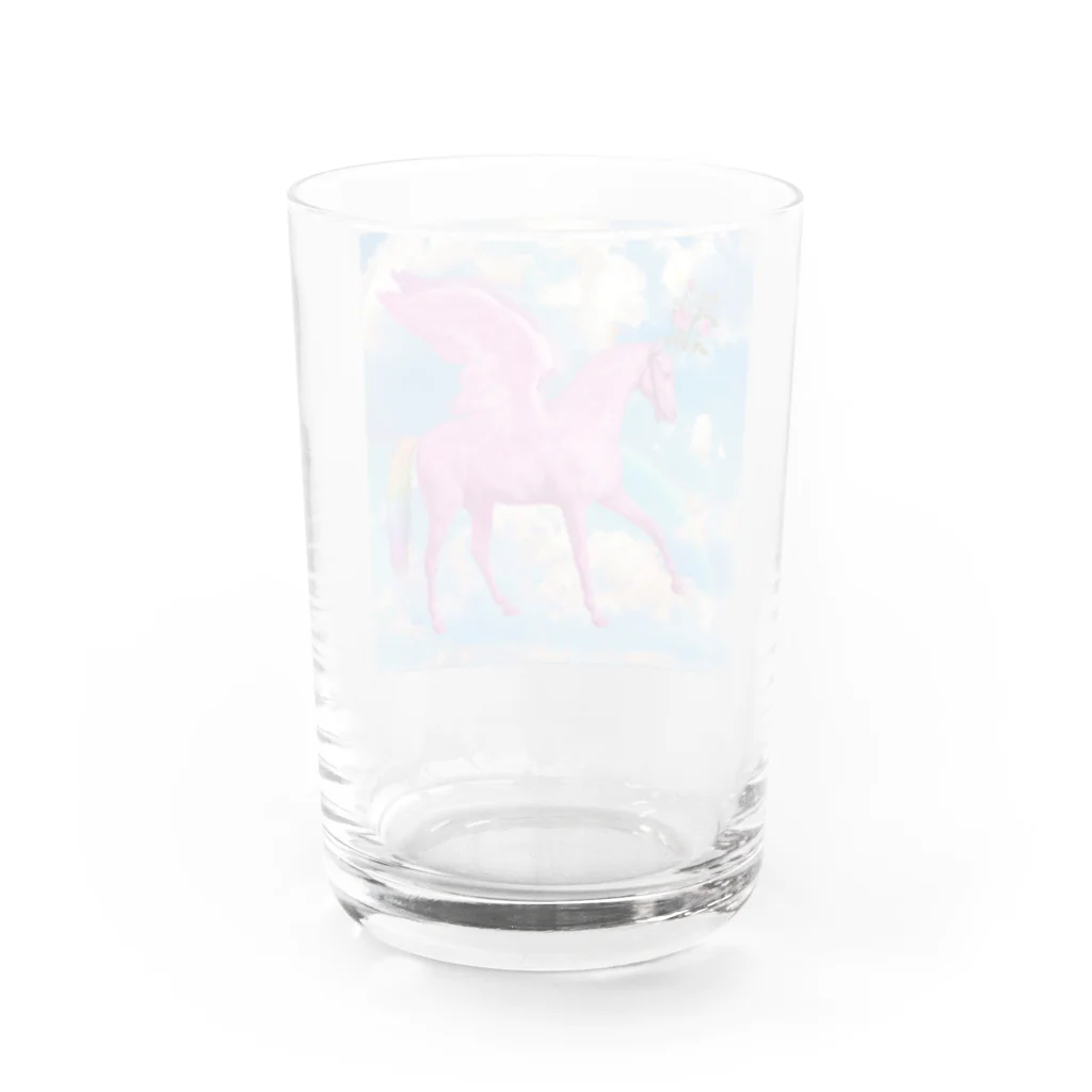 花園のピンク・ユニコーン Water Glass :back