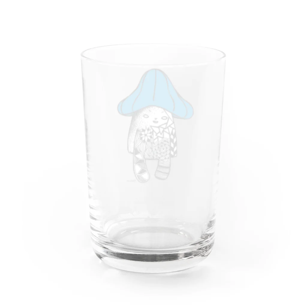 とおにゅう屋のきのこまる（青色） Water Glass :back