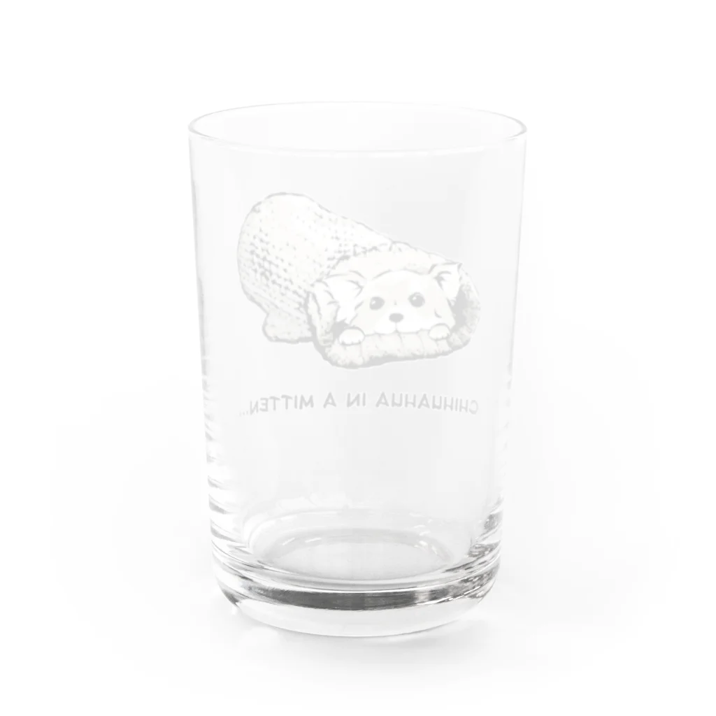 犬グッズの店しえるぶるーのミトンに入ったチワワ(クリーム)   Water Glass :back