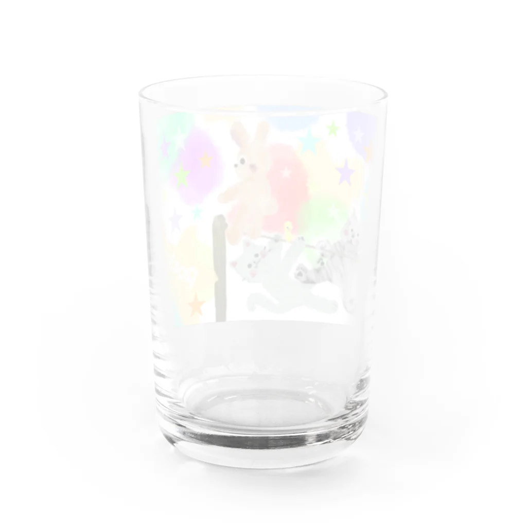 🤍一ノ瀬 彩 🐇⸒⸒ suzuri支店🤍のゆめかわアニマル:星【犬猫鳥兎】 Water Glass :back