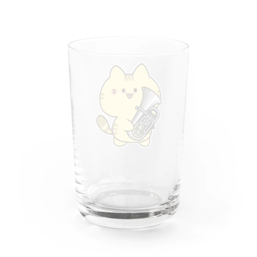  ふじねこ屋のユーフォニアムねこ（銀） Water Glass :back