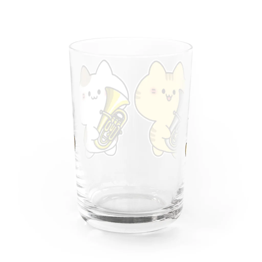  ふじねこ屋のユーフォニアム吹きのねこたち Water Glass :back