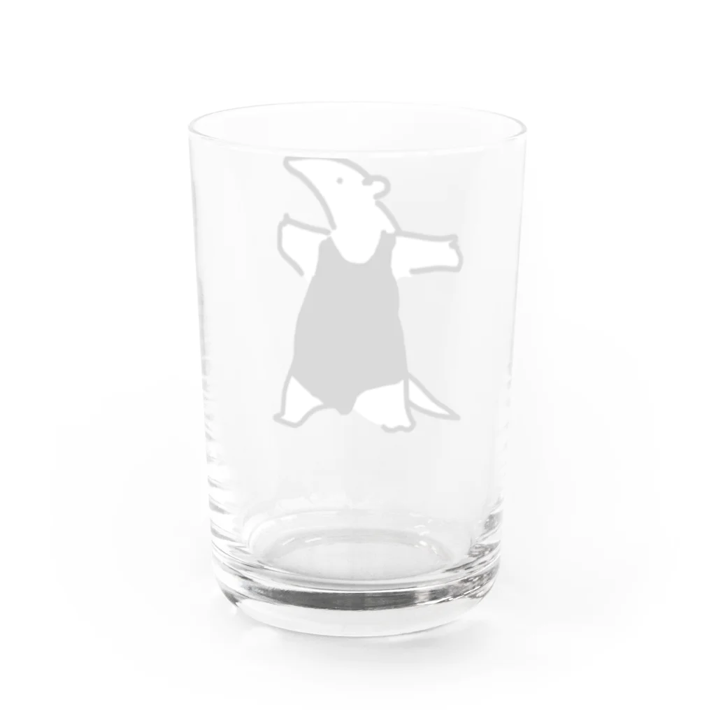 いきものや　のの（別館）の文字無し通さぬ色白ミナミコアリクイ Water Glass :back