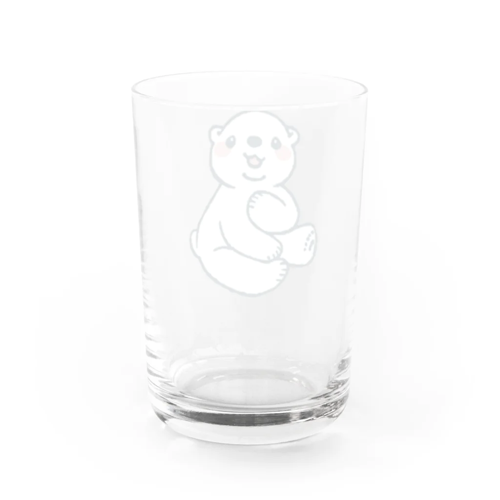 まめふくろうのしろくまちゃん Water Glass :back