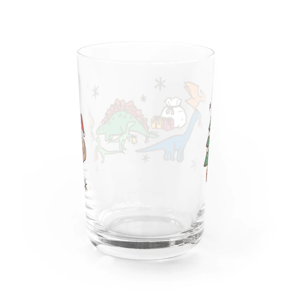 Andiamoの恐竜たちのクリスマス Water Glass :back