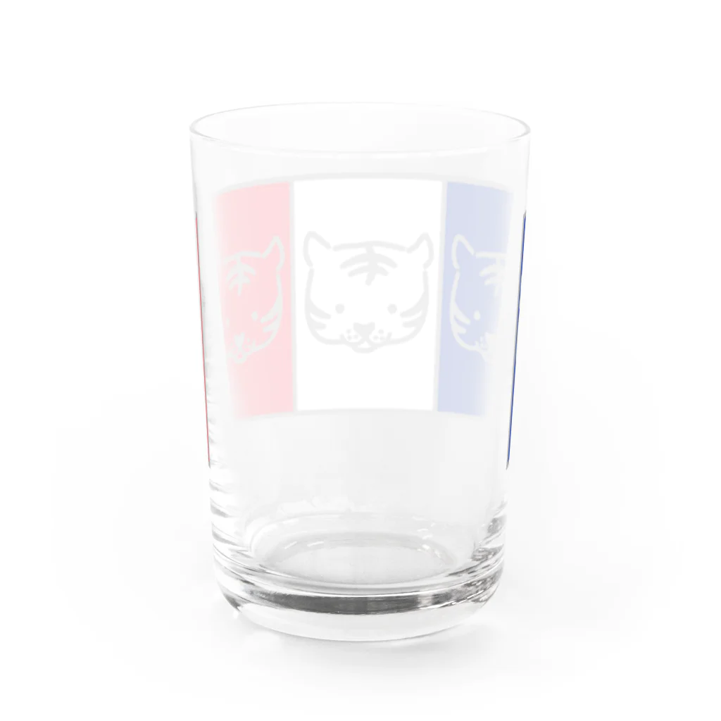 ハナのお店のトリコロールなトラ Water Glass :back