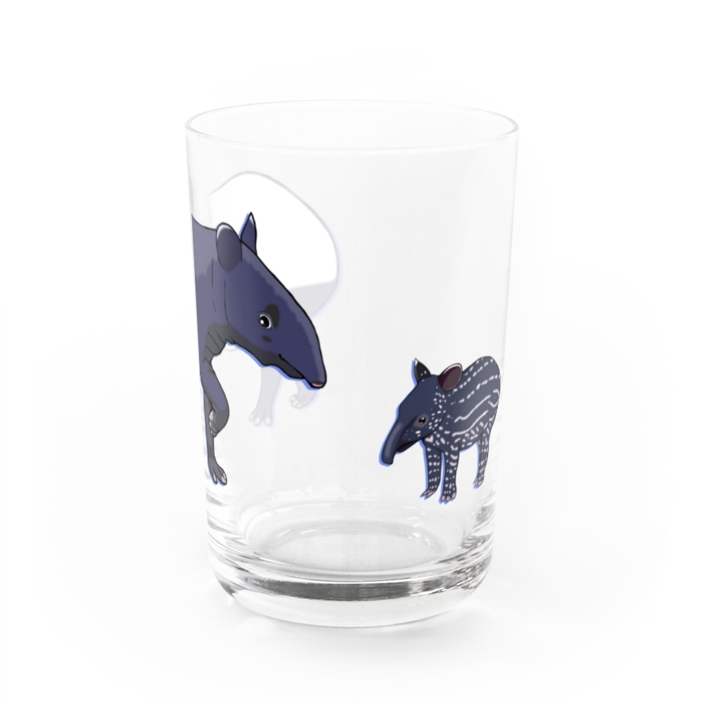 LalaHangeulのマレーバク　文字無し　親子 Water Glass :back