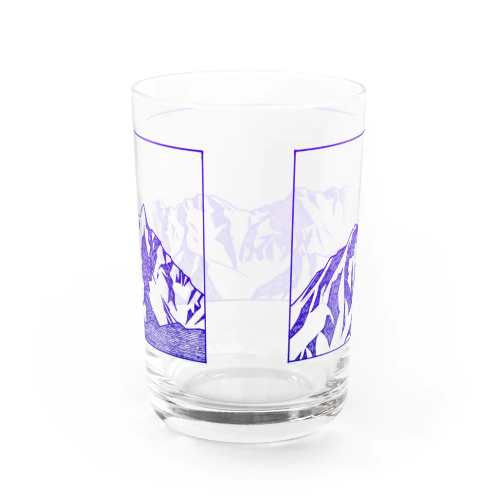 まつのき商店の槍穂高連峰　青ペン Water Glass :back