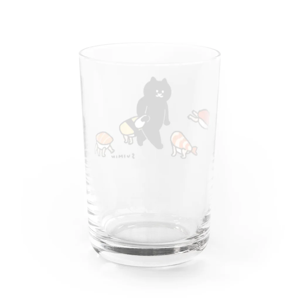SUIMINグッズのお店の歩きだした寿司 Water Glass :back