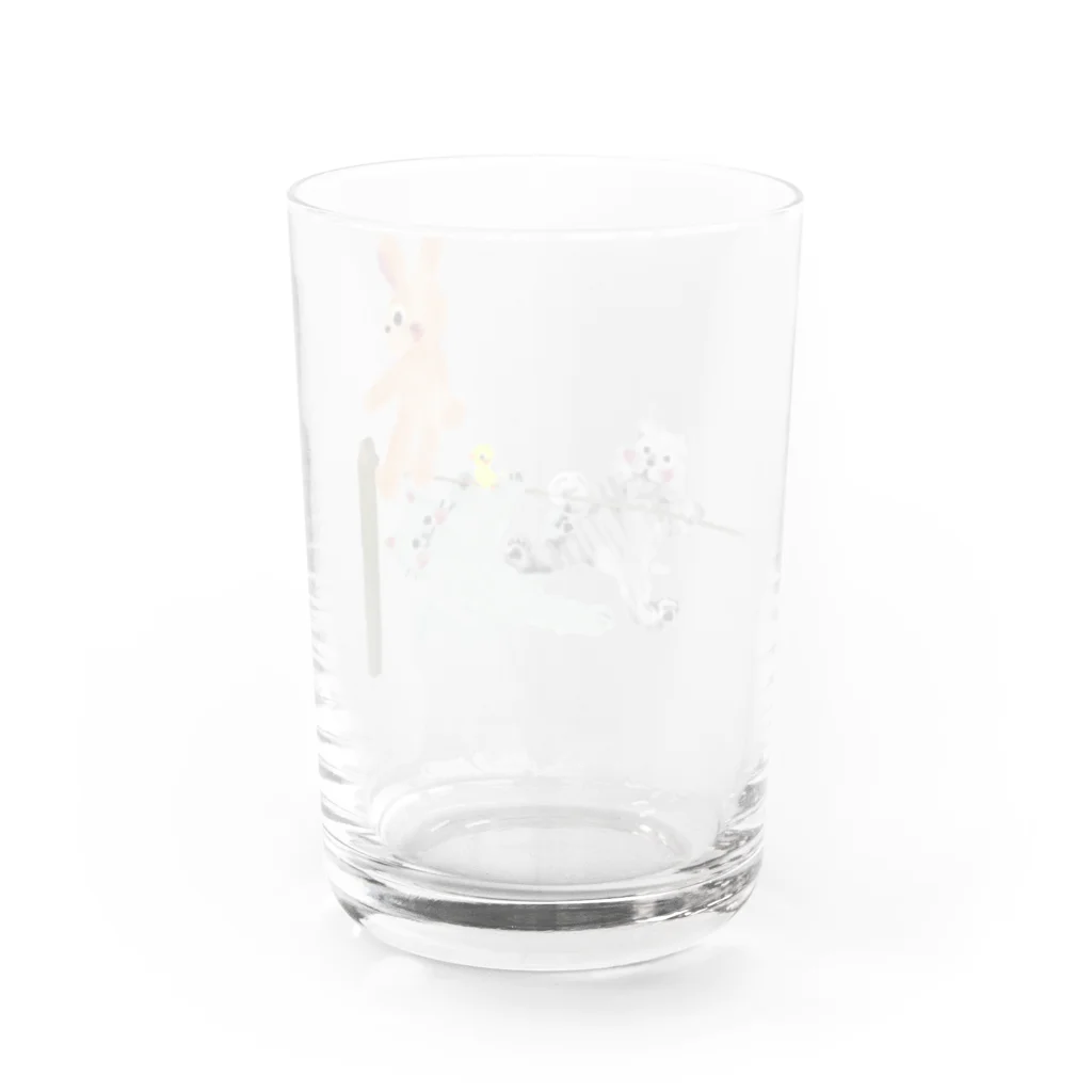 🤍一ノ瀬 彩 🐇⸒⸒ suzuri支店🤍の甘えん坊全員集合！【ゆめかわアニマル】 Water Glass :back