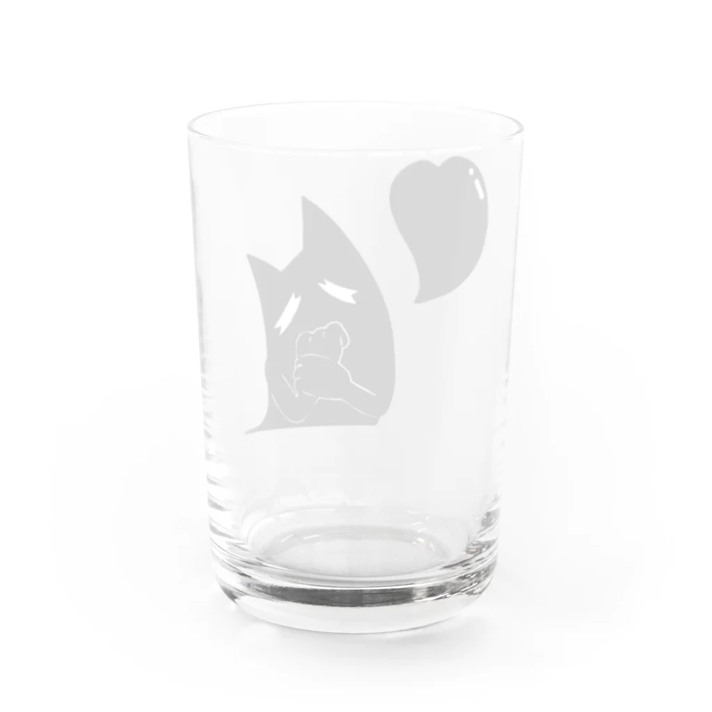 犬かもなのと猫のはずのハート Water Glass :back