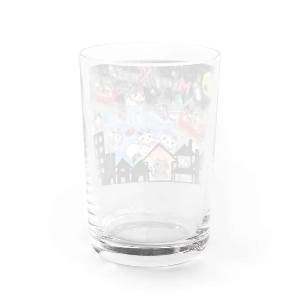 こころのお店のにゃんタクロースのクリスマス Water Glass :back