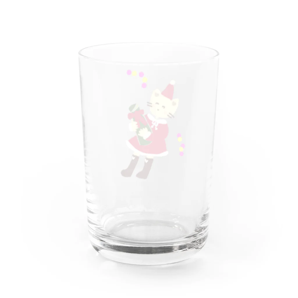 伽耶のニャンコサンタちゃん Water Glass :back