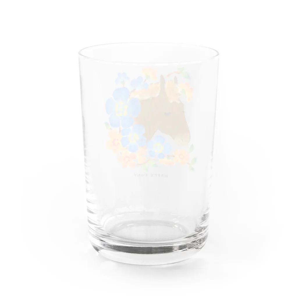 poniponiの馬と花 Water Glass :back