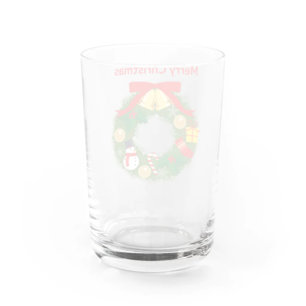 Baby Tigerのキュートなクリスマスリース Water Glass :back