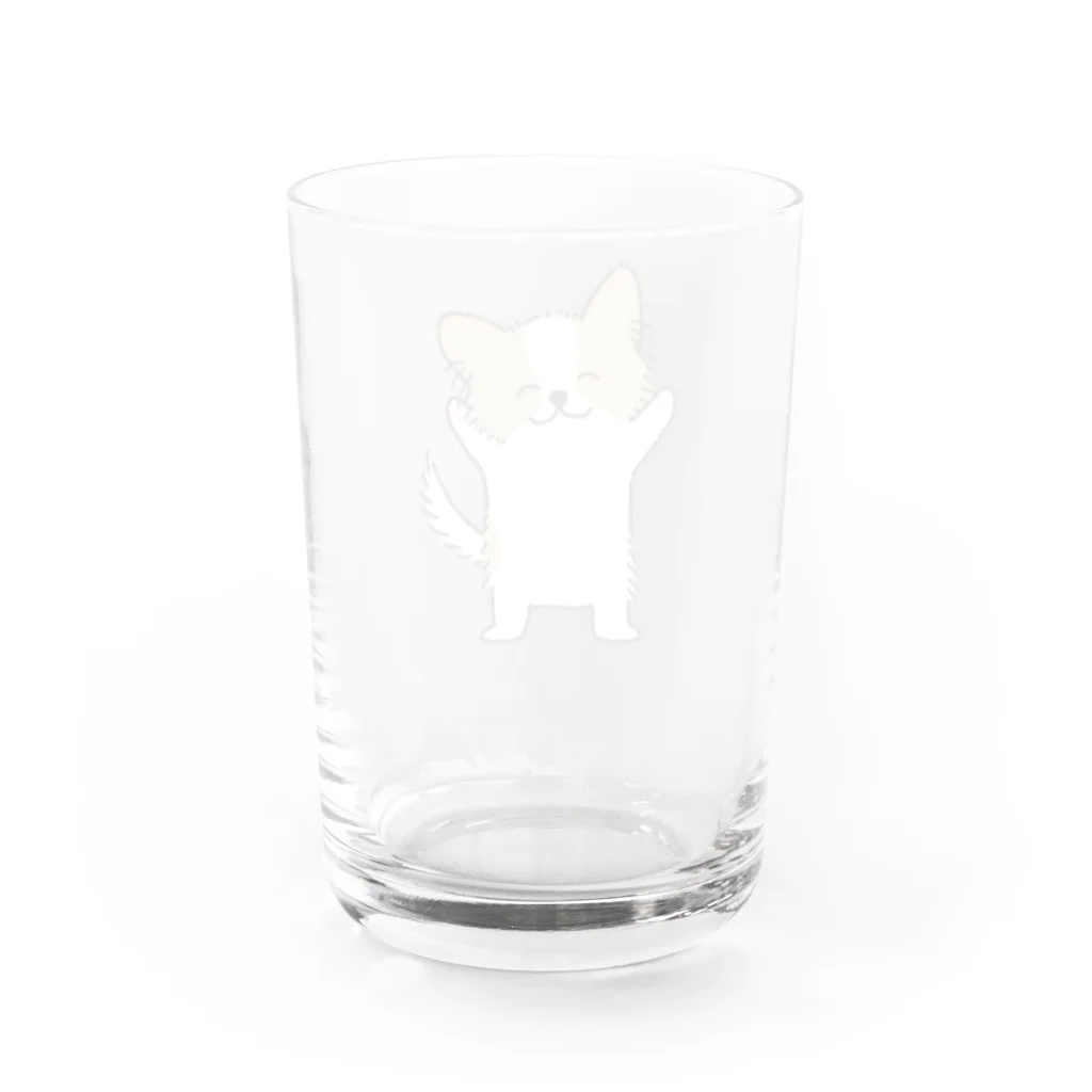 飴玉宝石箱のパピヨンのまいちゃん Water Glass :back