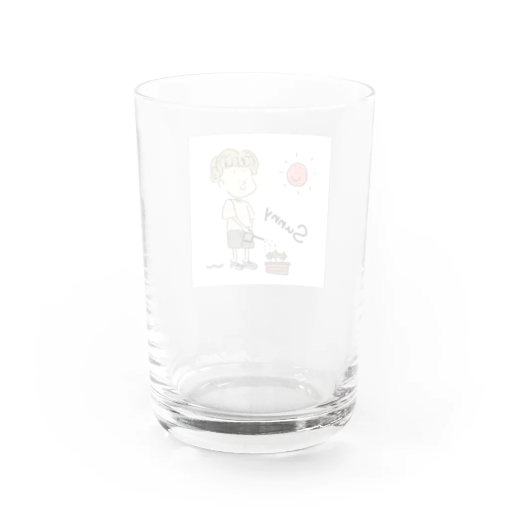 しゅわしゅわくらげのSunny day Water Glass :back