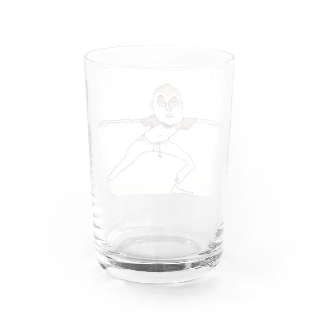 Kikkaの謎男(ハゲ) Water Glass :back