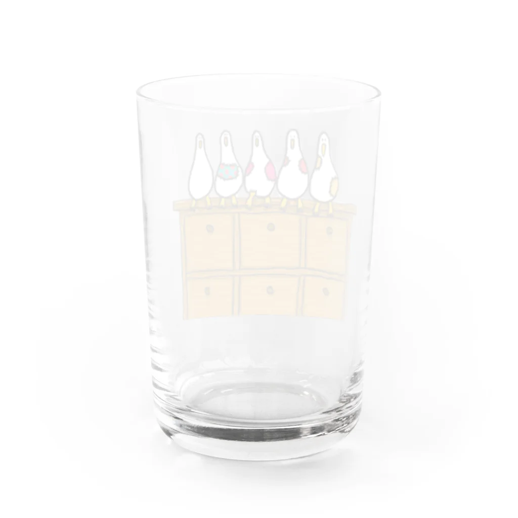 鳥若麻呂の補修された鳥形 Water Glass :back