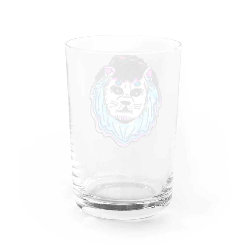 Heart PeaのLion Blue ライオンブルー Water Glass :back