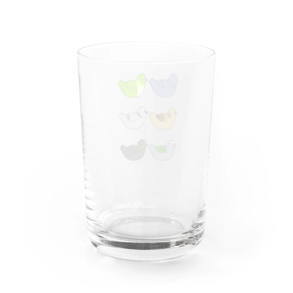 くるっぽShopのハトの仲間たち Water Glass :back