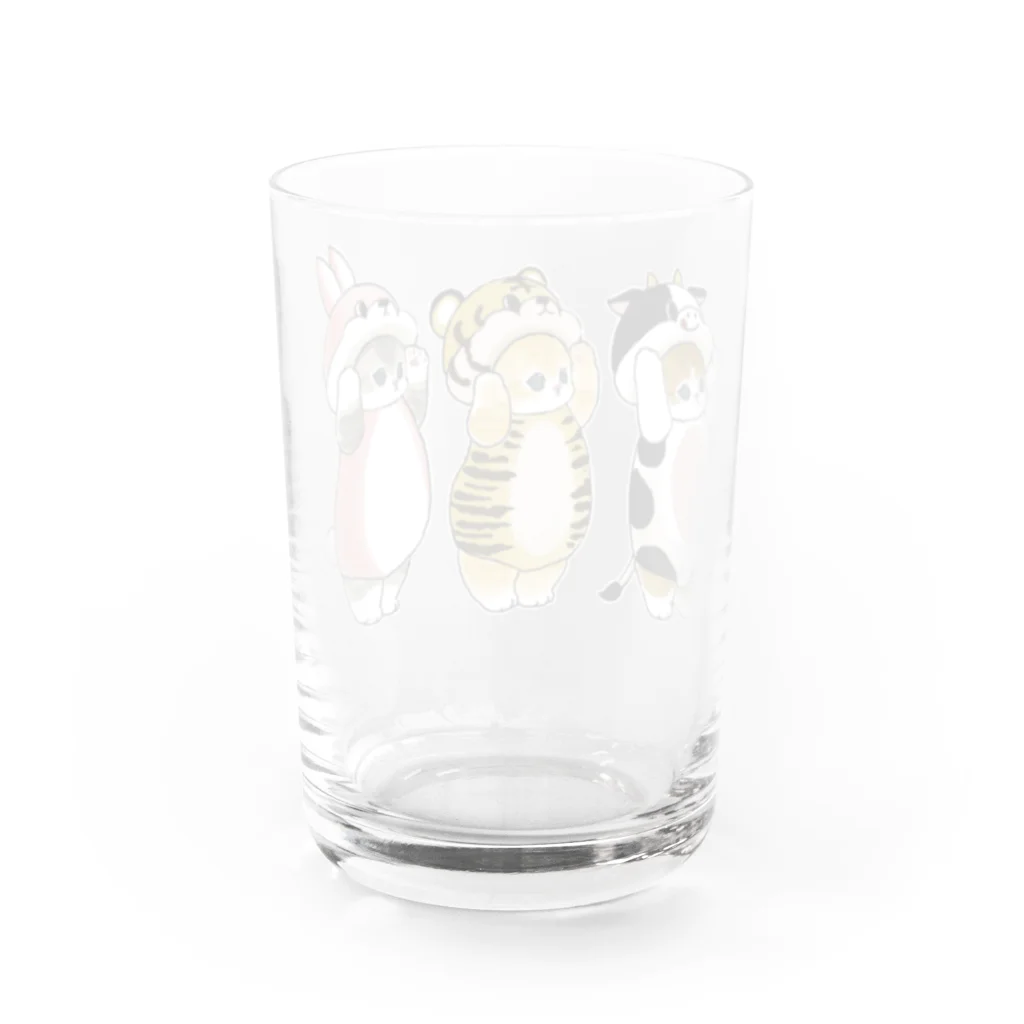 mofusandの被り物にゃん Water Glass :back