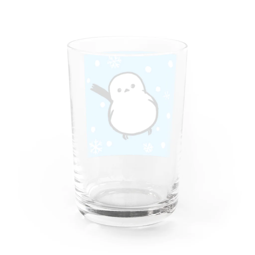 ことりといきものの雪景色のシマエナガさん Water Glass :back