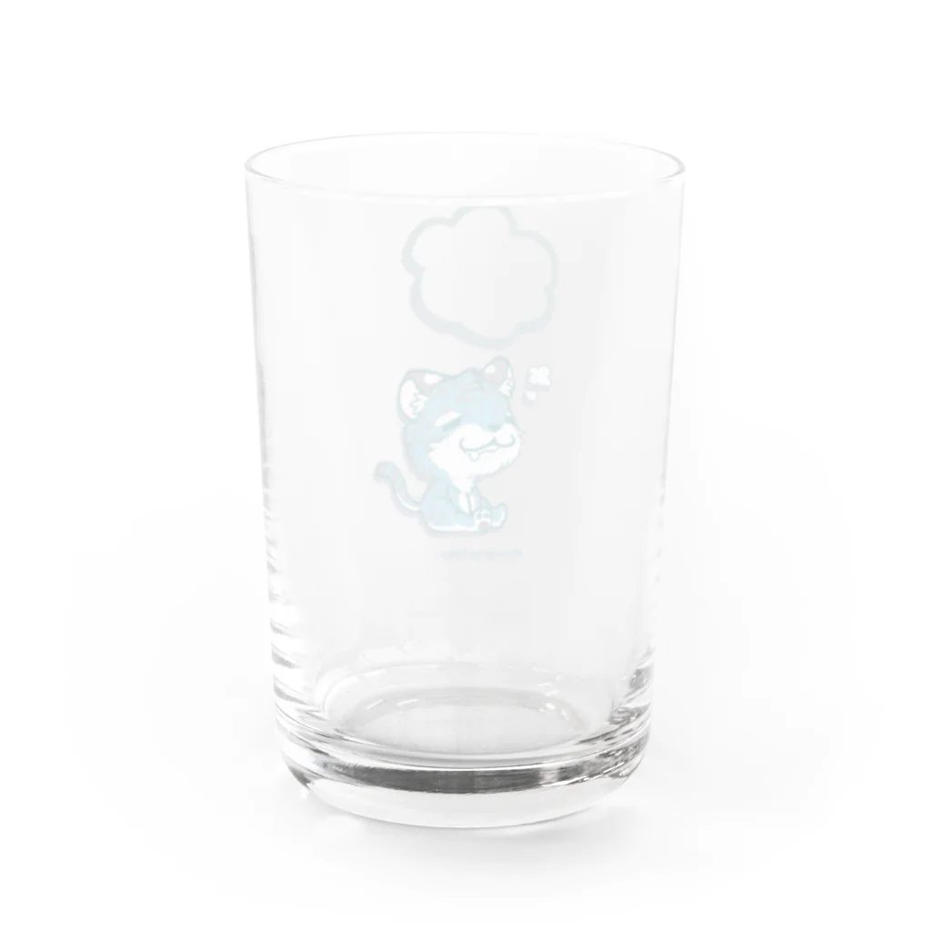 89虎の巣穴のひもじい青虎 Water Glass :back