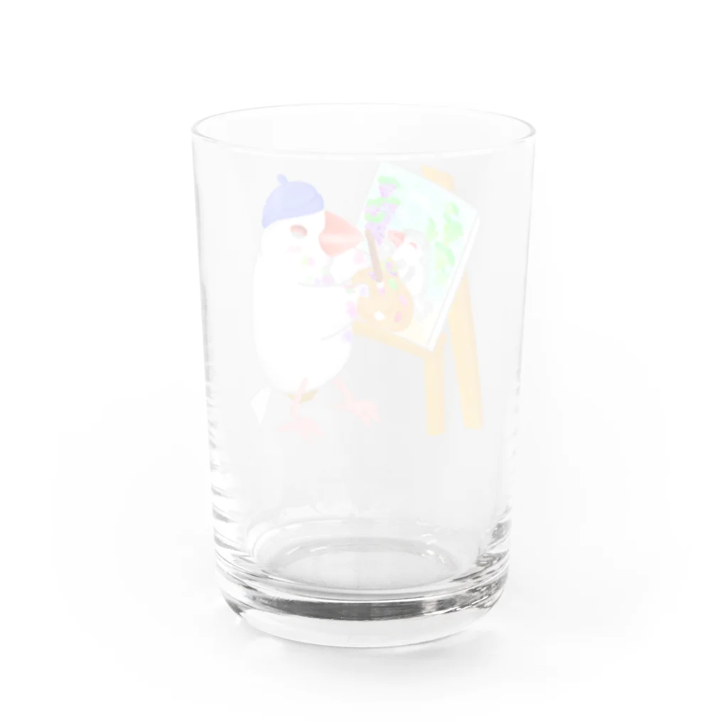 Lily bird（リリーバード）の芸術の秋文鳥 Water Glass :back