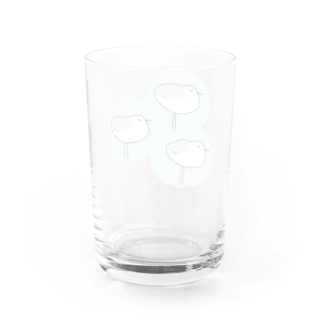 minatoriのミユビシギ（青） Water Glass :back