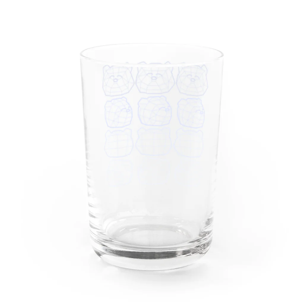 144ショップSUZURI支店のおかおたち(青) Water Glass :back