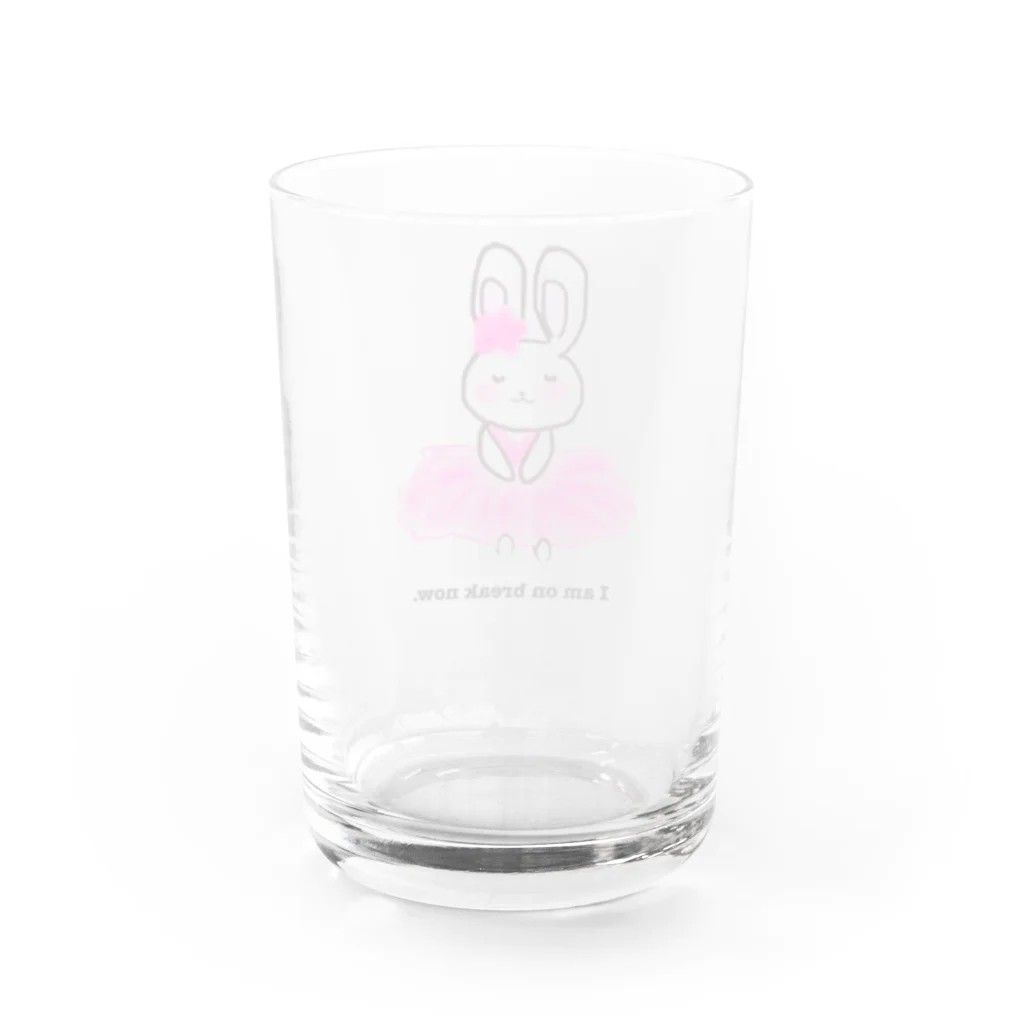 RIBBONSのいま休憩中です Water Glass :back