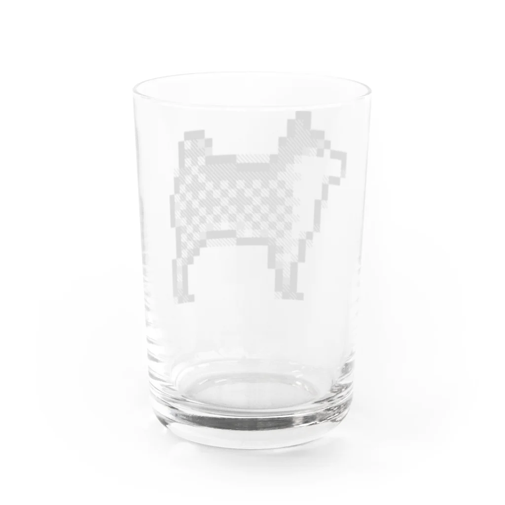 こぐみのピクセル柴犬(黒) Water Glass :back