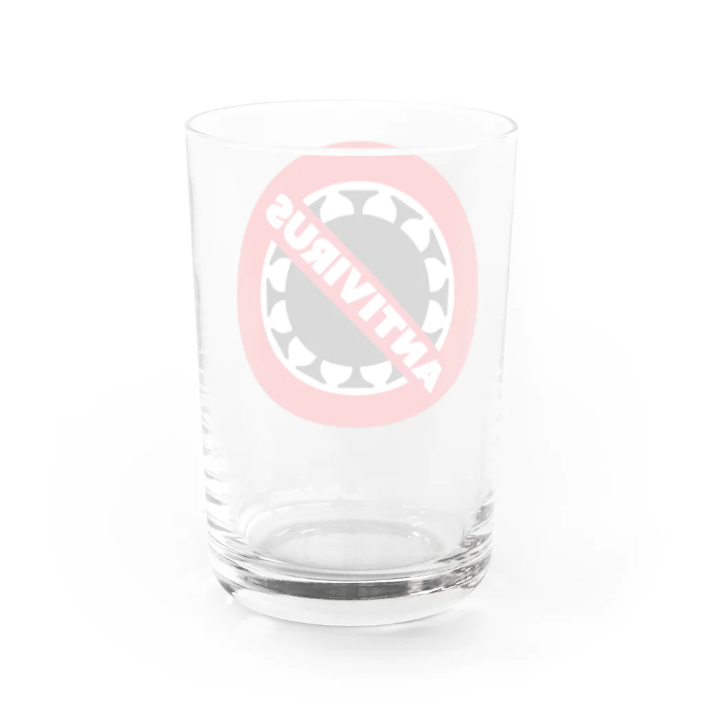 kimchinの新型コロナ対策　アンチウイルスマーク Water Glass :back