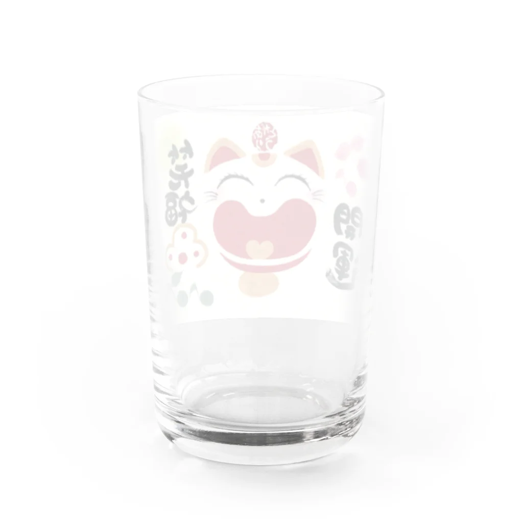 ありがとうの森の笑福開運　ニャンキュー Water Glass :back