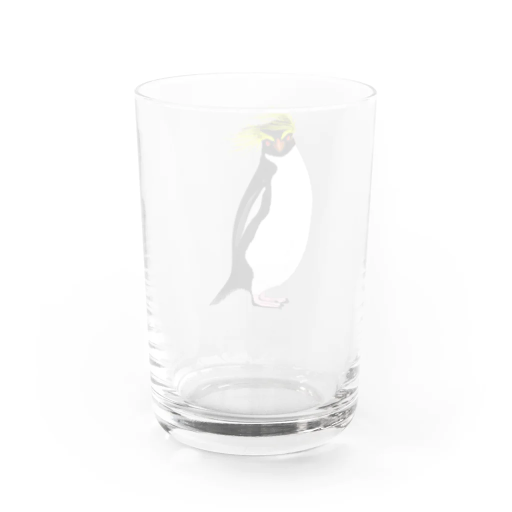 LalaHangeulの　風に吹かれるイワトビペンギンさん(文字無しバージョン グラス反対面