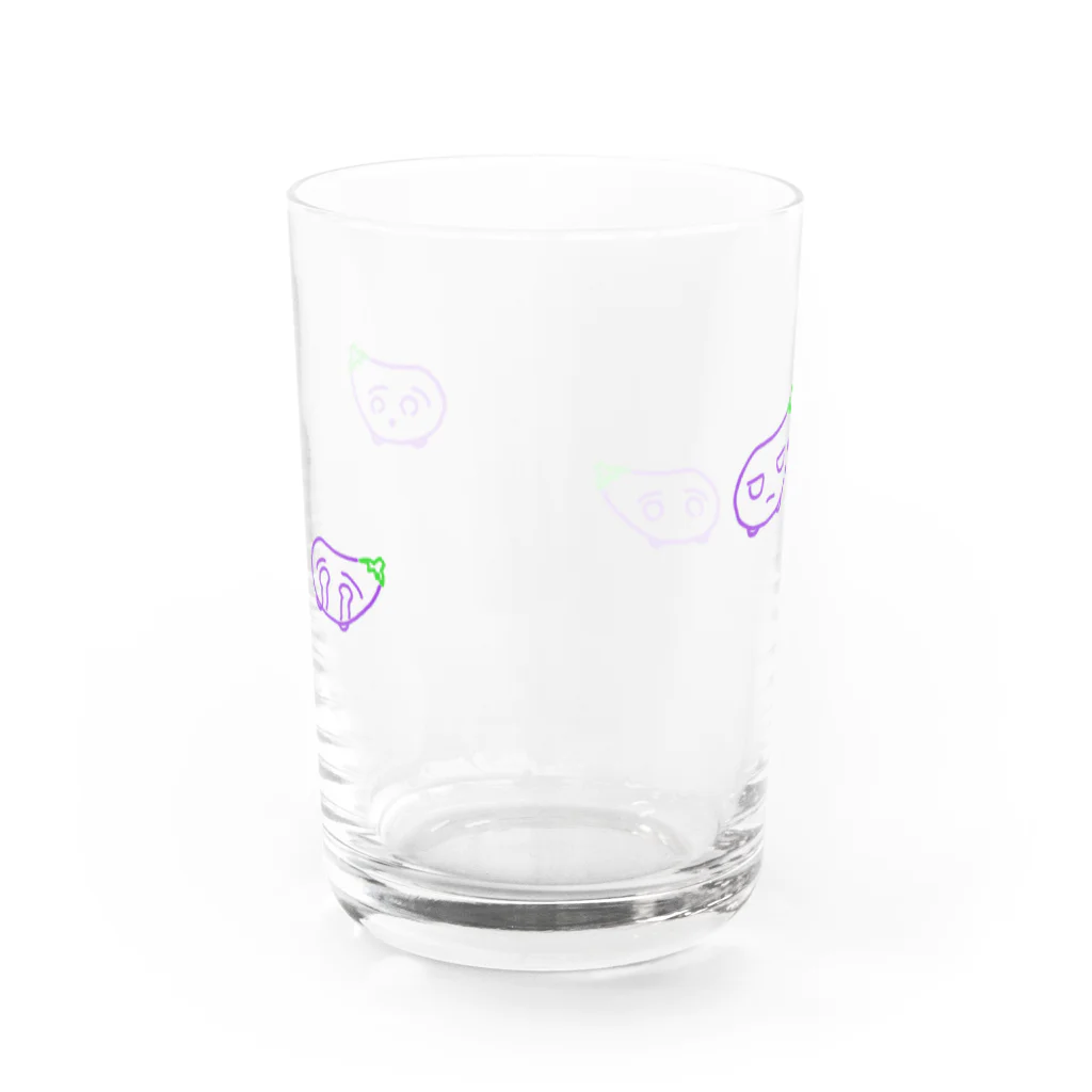 情緒の喜怒哀楽ナス Water Glass :back