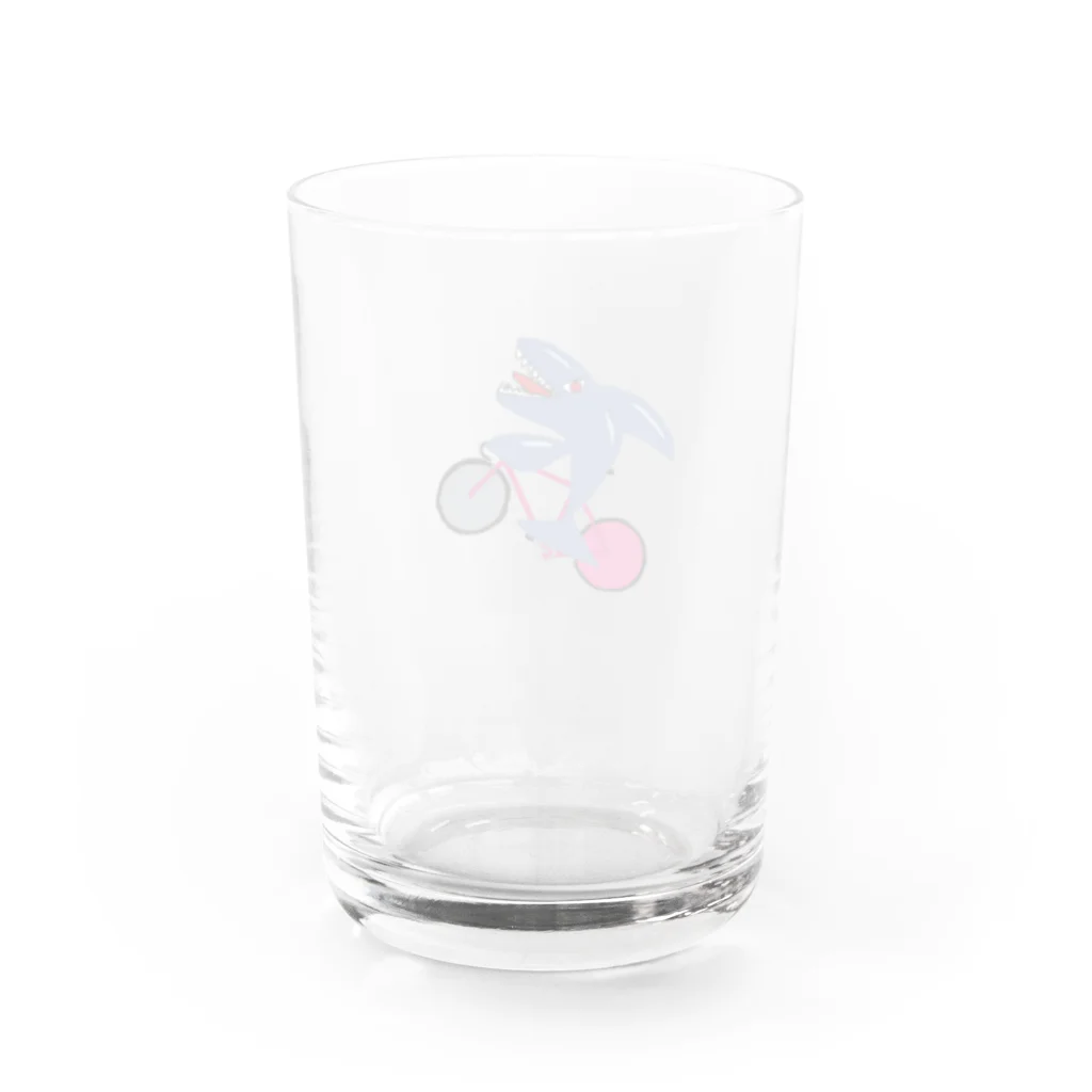 自転車好きの絵描さんの自転車好きのシャチ Water Glass :back