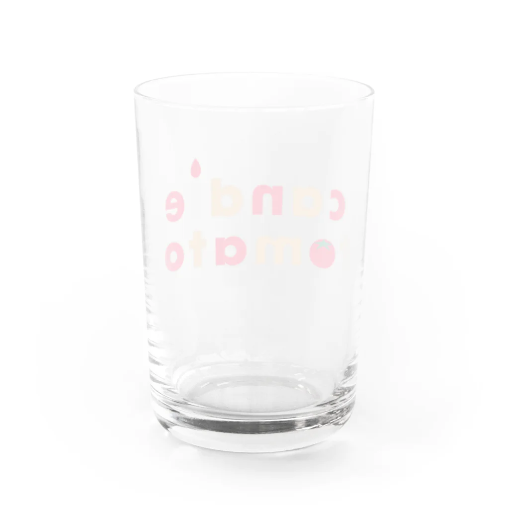 candle_tomatoのcandle tomato Water Glass :back