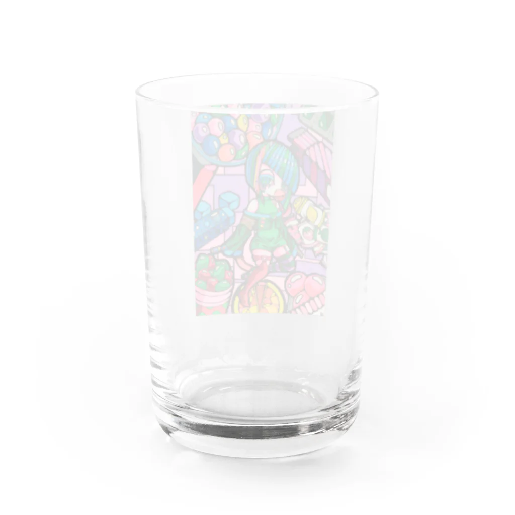 手首にシロップ。のガムちゃんとガム。 Water Glass :back