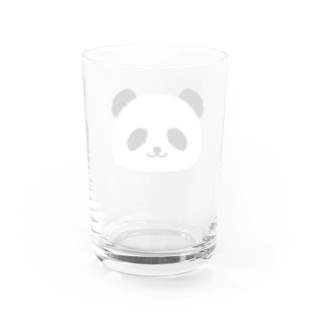 らくがきクオリティのふわふわパンダ Water Glass :back