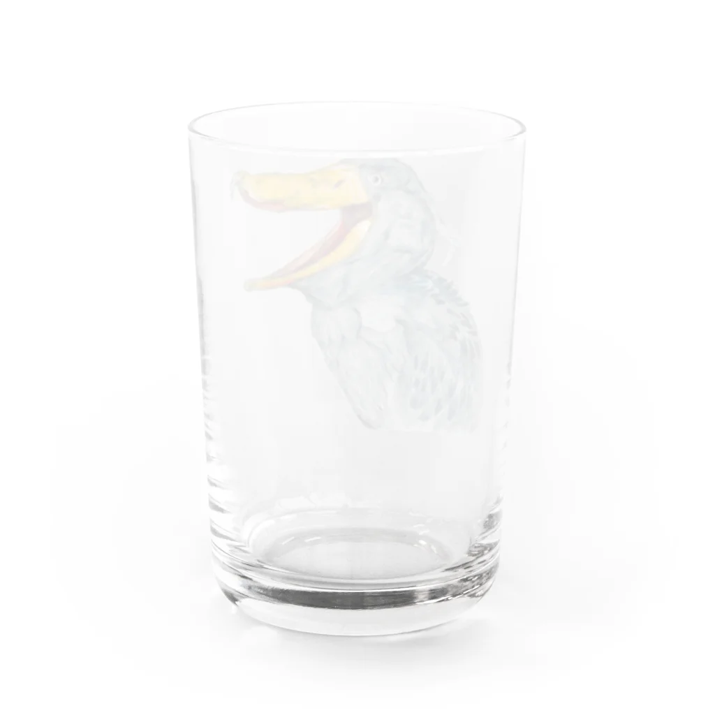 森図鑑の[森図鑑] 口開けハシビロコウ Water Glass :back