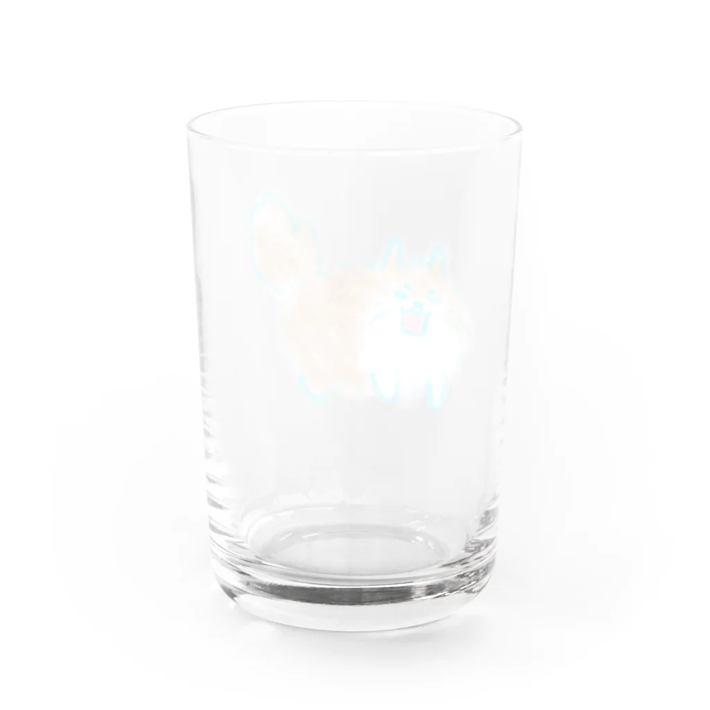 うなのご立腹ポメラニアン Water Glass :back