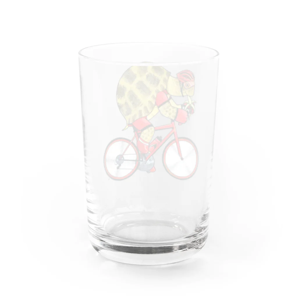segasworksのカメの自転車乗り Water Glass :back
