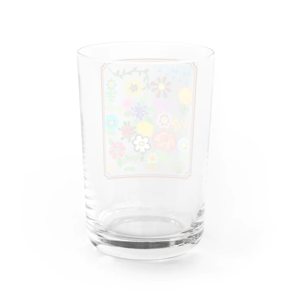 のんつ屋の花畑デラックス（茶枠） Water Glass :back