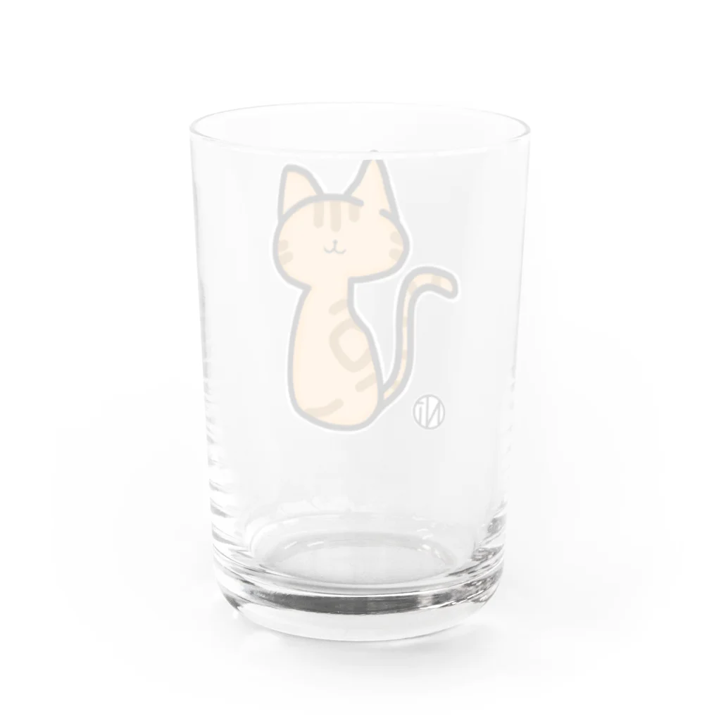 まるねこのねこNiコ(アメショ) Water Glass :back