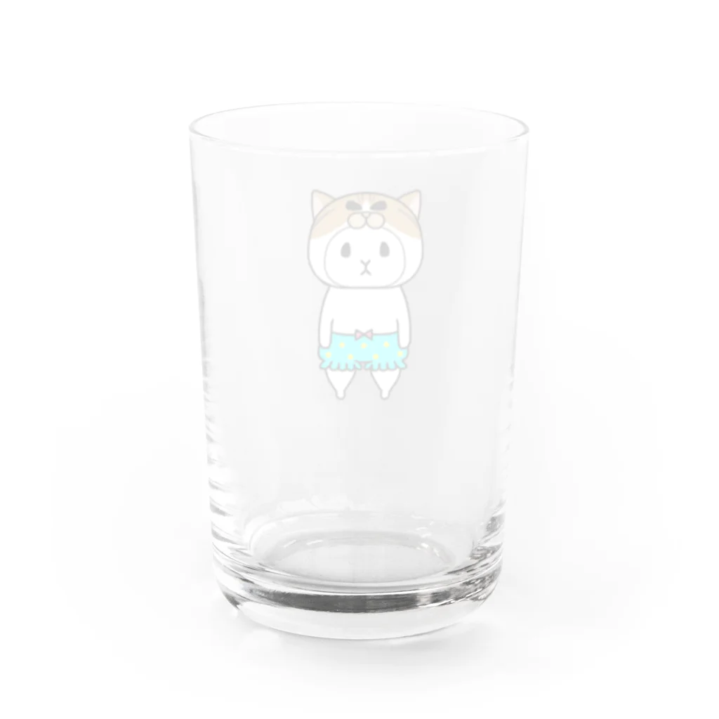 Miiiさんの猫っかぶりウッサ氏【派手】 Water Glass :back