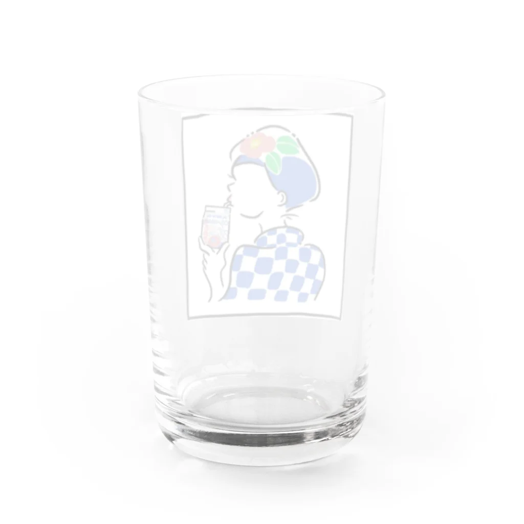 (株)大島牛乳(伊豆大島)のあんこさんと大島牛乳 Water Glass :back